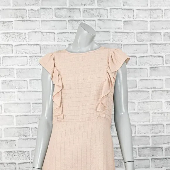 Christy Dawn Women's the Jessa Dress Maxi Ruffle trim in Oat stripe size Medium - Picture 11 of 12